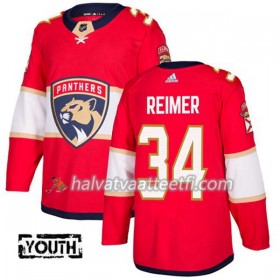 Lasten NHL Florida Panthers Pelipaita James Reimer 34 Adidas 2017-2018 Punainen Authentic